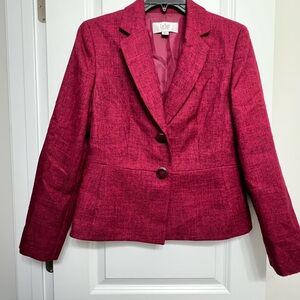 Le Suit Textured Red Blazer